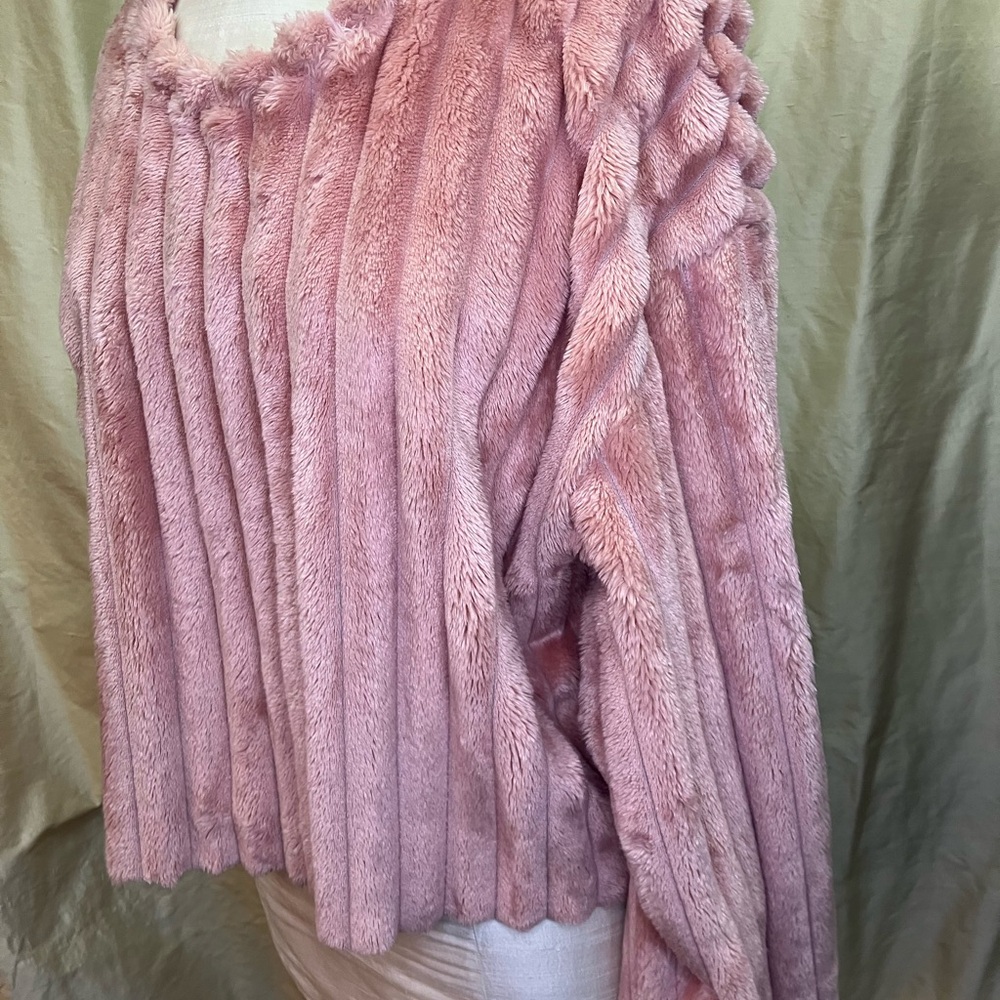 Zara Plush Ribbed Top in Blush Rose